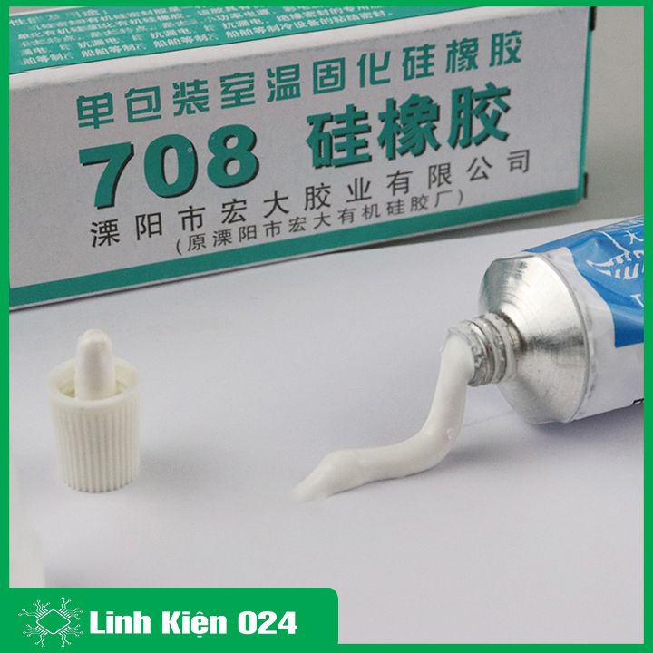Keo silicone 708 màu trắng cách điện chống hồ quang không nóng chảy dán và niêm phong linh kiện