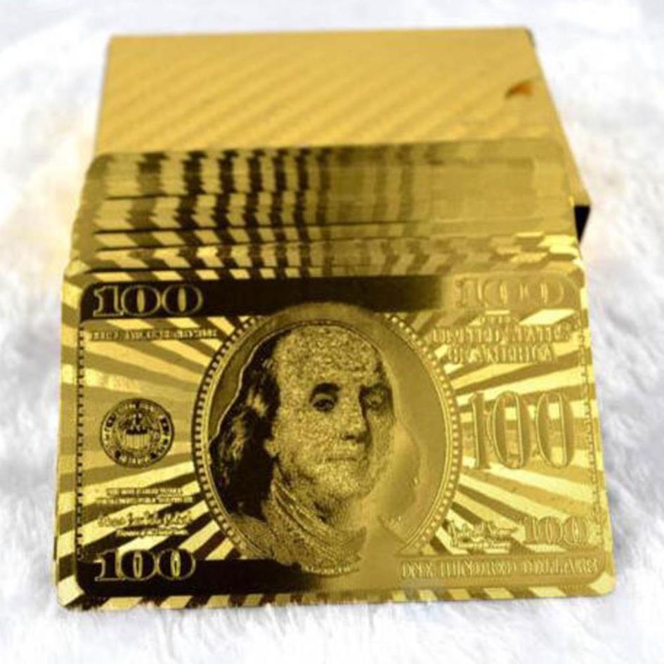 Bộ Bài Mạ Vàng 24k Hình Tờ Tiền Đô La Bài Tây Tú Lơ Khơ Màu Vàng Hàng Đẹp