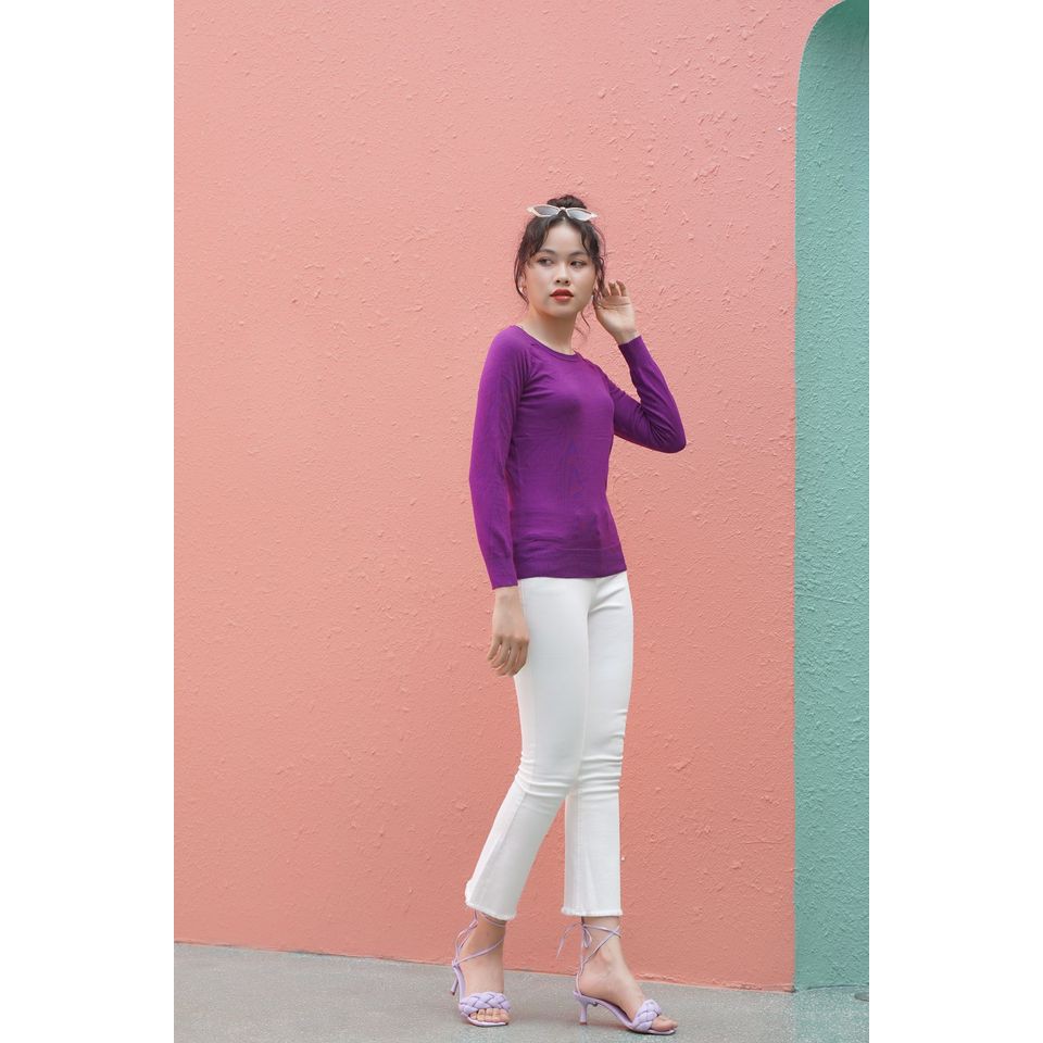 ÁO LEN CỔ TRÒN TRƠN TAY DÀI- NGÂN ROXY | BigBuy360 - bigbuy360.vn