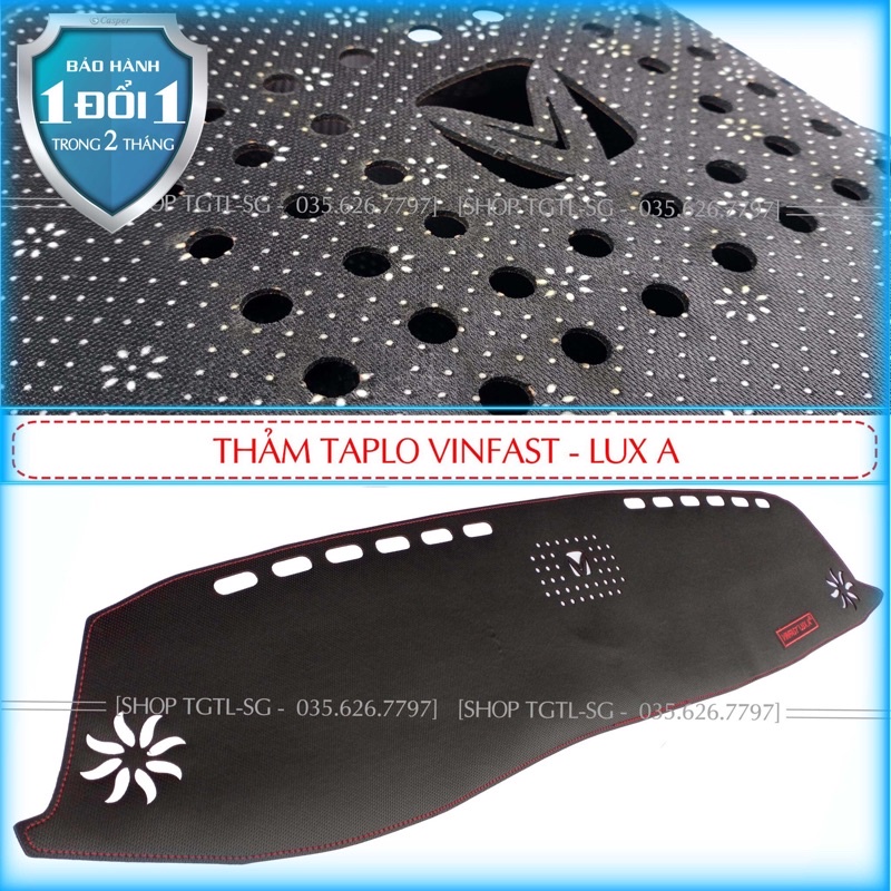 [Vinfast Lux A-2020] Thảm bảo vệ Taplo oto loại da vân gỗ,da cacbon,da nỉ đen và nhung lông cừu dày 3 lớp