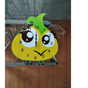 Đồng hồ treo tường củ hành dễ thương cho bé