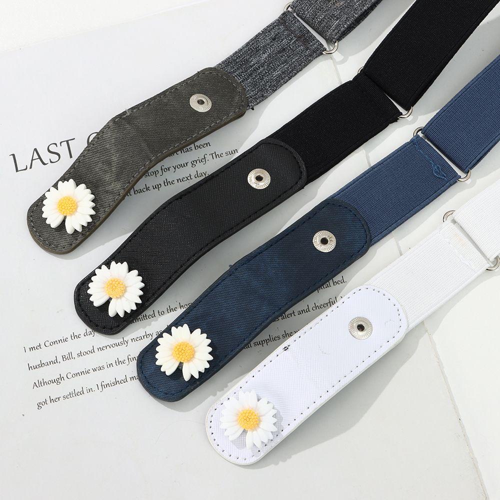 Thắt Lưng Co Giãn Điều Chỉnh Được Không Khóa Họa Tiết Hoa Cúc