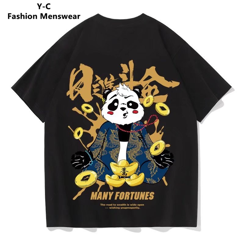 Áo Thun Tay Ngắn Cổ Tròn In Họa Tiết Hoạt Hình Thời Trang Mùa Hè Cho Nam Size M-8XL