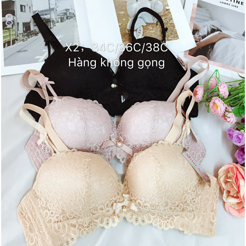 Áo lót nữ Áo lót thái X2  Hàng không gọng, Đệm mỏng, ôm sát ngực tạo khe.