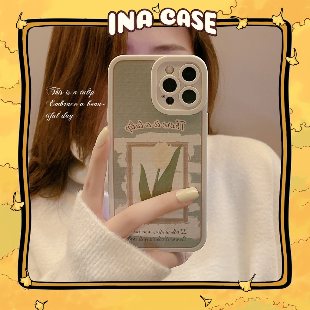 Ốp lưng iphone cạnh vuông Hoa Tulip 6s/6plus/6splus/7plus/8plus/x/xs/xs max/11/11promax/12pro/12promax
