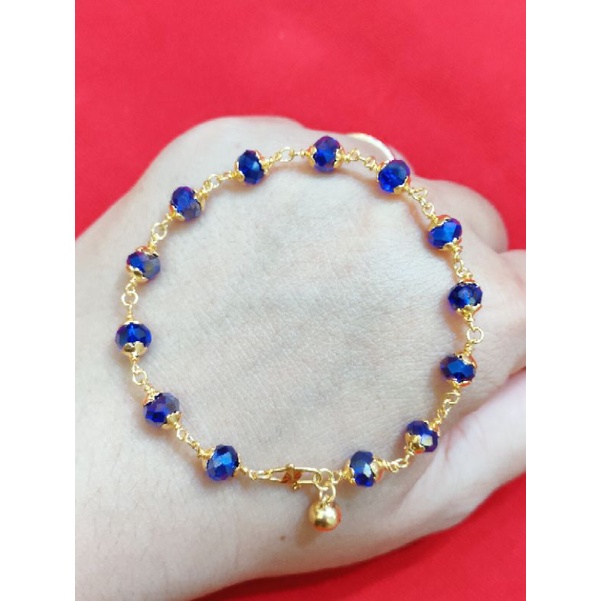 Vòng Tay Mạ Bạc 925 Đính Đá Pha Lê Xanh