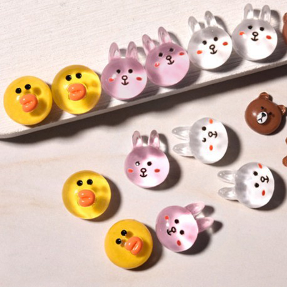 (Hàng Mới Về) Phụ Kiện Trang Trí Móng Tay Nghệ Thuật Hình Thỏ / Vịt Đáng Yêu Diy