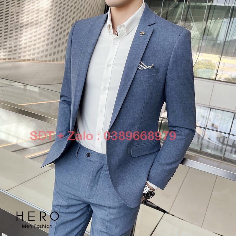 Vest Nam Thanh Niên, Bộ Vest Nam Trẻ Trung, Sang Trọng, Suit Nam Màu Xanh Hòa Bình, Bộ Suit Nam Hàn Quốc