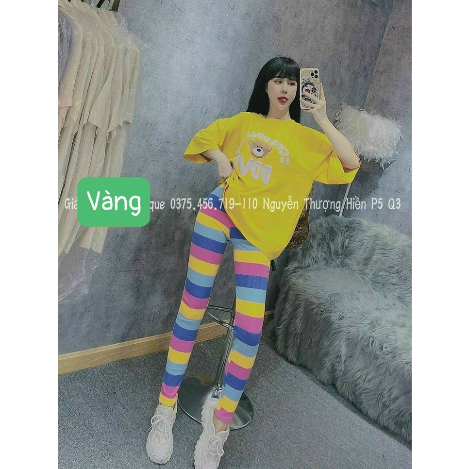 Set bộ thun cầu vồng chất liệu cao cấp, vải cotton mềm mại, thoáng mát, trẻ trung - 𝑲𝒉𝒐 𝒔𝒊̉ 𝑺𝒂̀𝒊 𝑮𝒐̀𝒏 | BigBuy360 - bigbuy360.vn