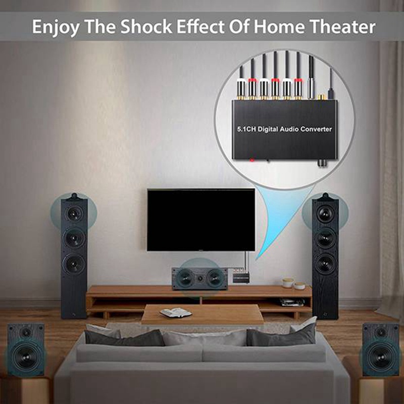 Bộ Chuyển Đổi Âm Thanh Kỹ Thuật Số 5.1ch dts / ac3 Cho dolby Giải Mã spdif input Sang 5.1 rca
