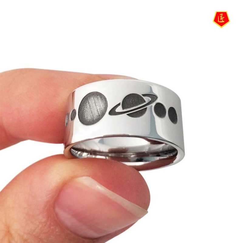 (Hàng Có Sẵn) Nhẫn Bạc 925 Mặt Hình Hành Tinh Sáng Tạo Mới