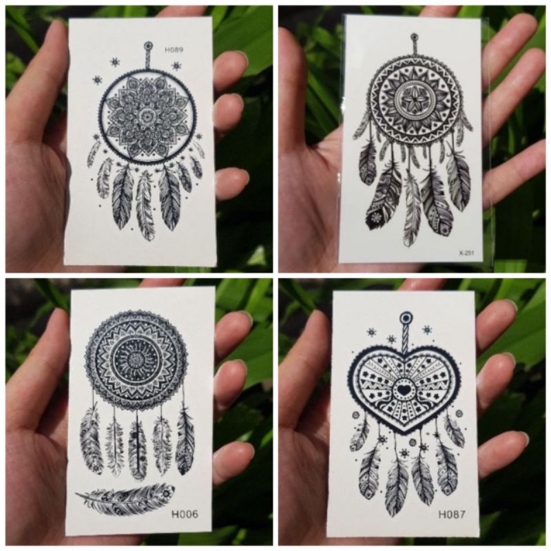 Hình xăm dán dreamcatcher chuông gió (nhiều mẫu).Xăm dán tatoo mini tạm thời, size &lt;10x6cm