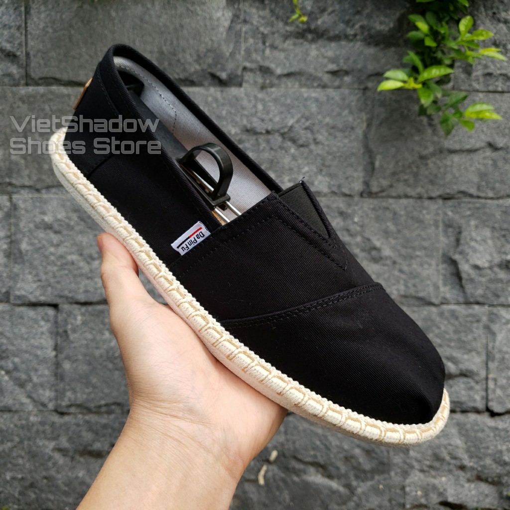 Slip on cói nam - Giày lười vải nam cao cấp - Vải thô 3 màu đen, xám và trắng ngà - Mã SP 2929