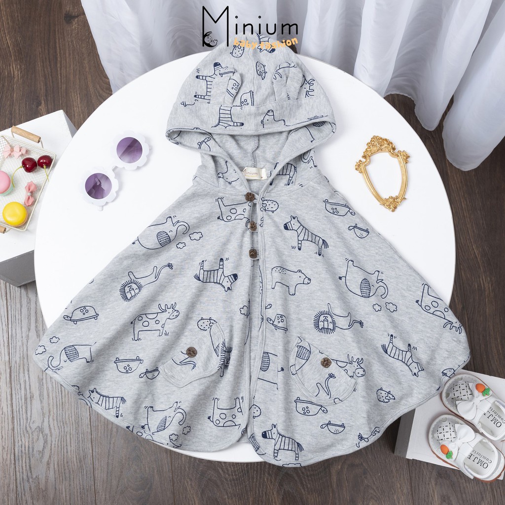 Áo choàng chống nắng cho trẻ em miniumbabyfashion, kiểu cánh dơi bé trai gái chất cotton form dáng rộng mát