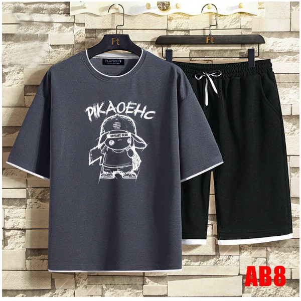 Bộ quần áo nam cộc tay họa tiết hoạt hình | BigBuy360 - bigbuy360.vn