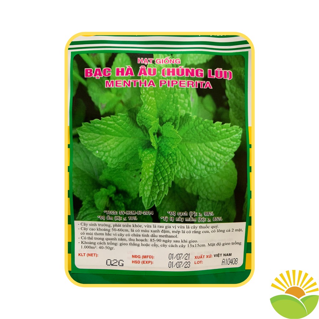 HẠT GIỐNG RAU BẠC HÀ 0.2g