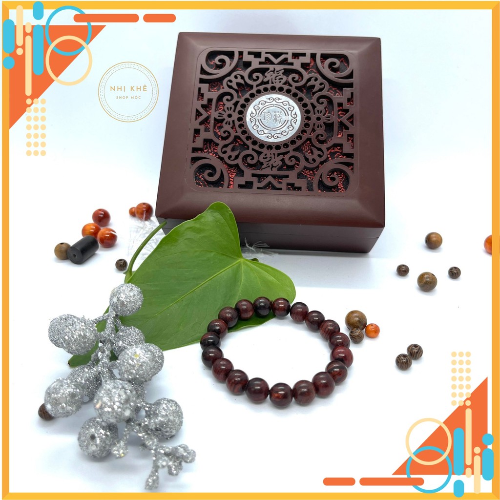 Vòng tay gỗ trắc đỏ 10 ly 💖FREE SHIP💖 SHOP MỘC NHỊ KHÊ  - chuyên các sản phẩm vòng gỗ phong thuỷ | BigBuy360 - bigbuy360.vn