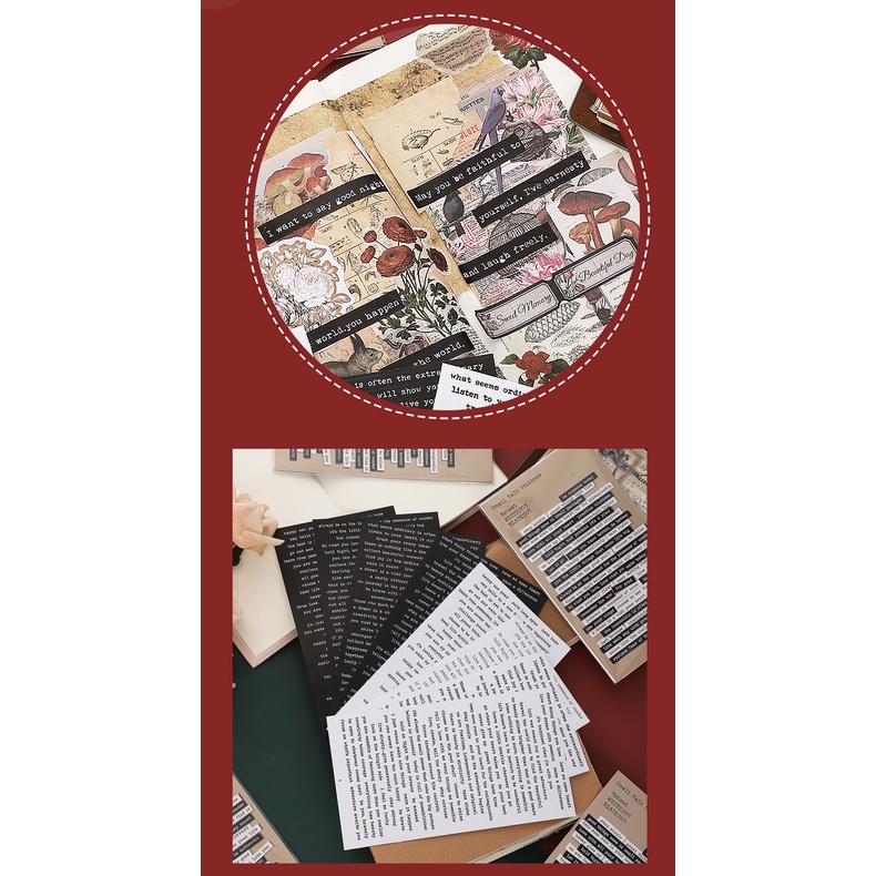 Bộ 406 Miếng Dán Chữ Tiếng Anh Vintage Trang Trí Điện Thoại / Sổ Tay DIY