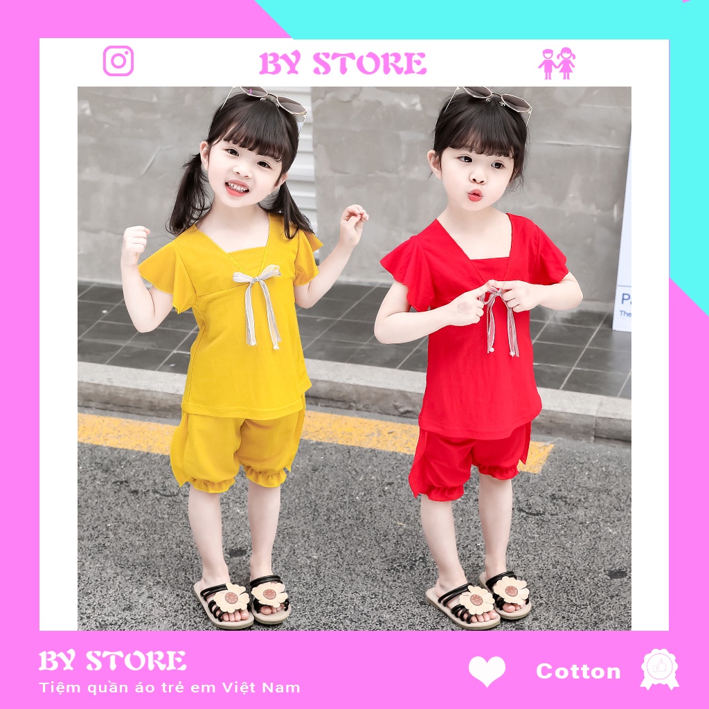 Combo 2 bộ bé gái ngẫu nhiên, chất liệu bền bỉ, mềm mại. Quần áo trẻ em cân nặng 6-22kg