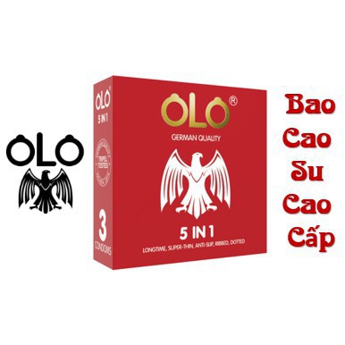 Bao cao su OLO 5 in 1 SIÊU MỎNG, GÂN GAI, KÉO DÀI THỜI GIAN, ÔM KHÍT, BẠC HÀ hộp 3cái