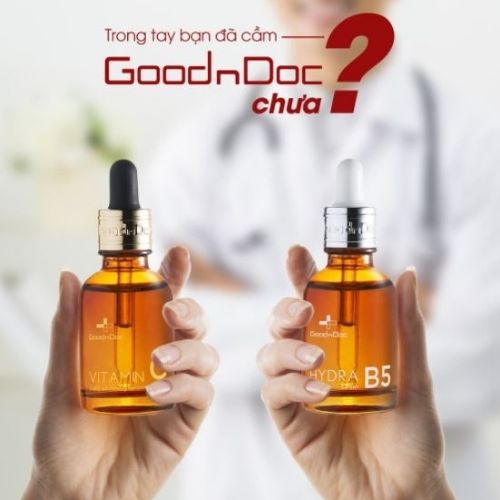 Bộ 2 Serum Dưỡng Ẩm Phục Hồi Làm Trắng Sáng Da, Mờ Thâm Sạm Nám, Cấp Nước Chống Lão Hóa Da Goodndoc B5 và Vitamin C - l