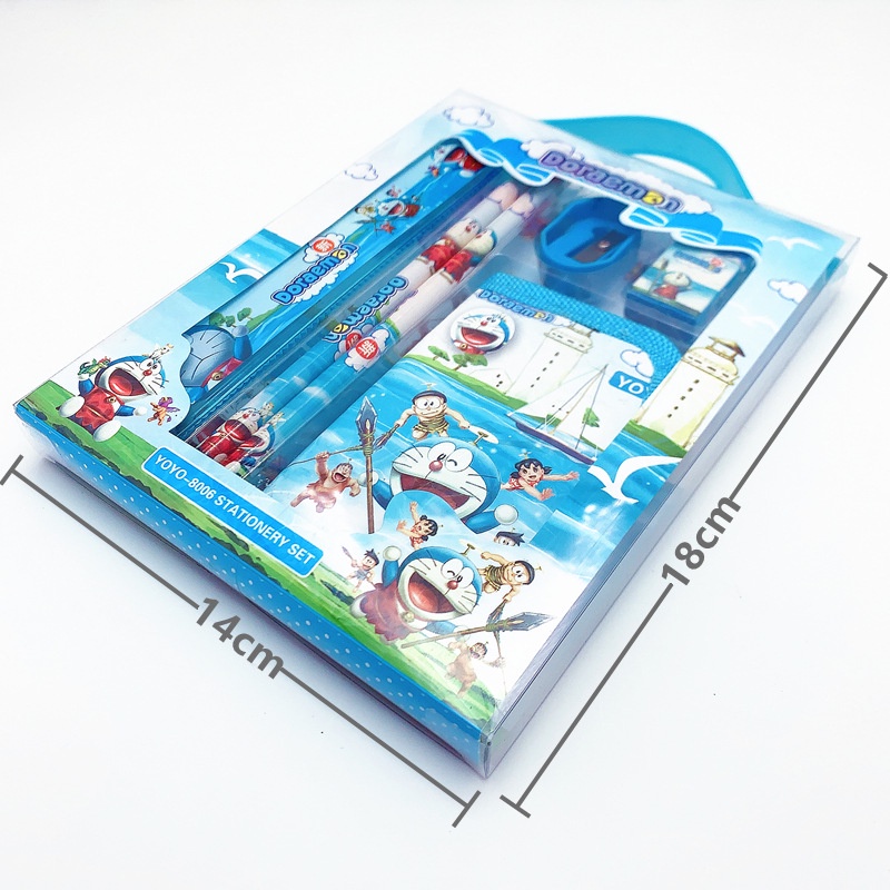 Bộ 5 Món Đồ Dùng Học Tập Họa Tiết Hoạt Hình Dễ Thương WJ016