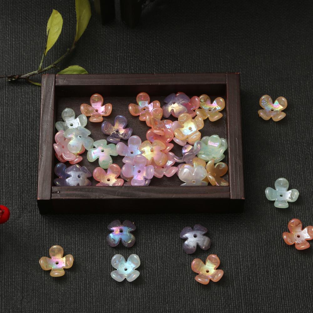 Hạt ngọc trai giả ABS acrylic thắt nơ bốn cánh dùng may vá thủ công