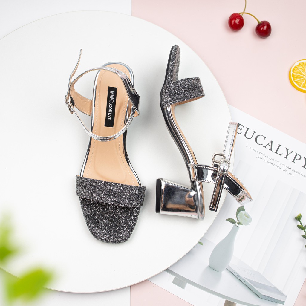 GIÀY CAO GÓT NỮ MWC - GIÀY SANDAL CAO GÓT QUAI NGANG - CAO GÓT SANDAL ĐẾ VUÔNG CAO 5CM - CAO GÓT HỞ MŨI - NUCG-3896