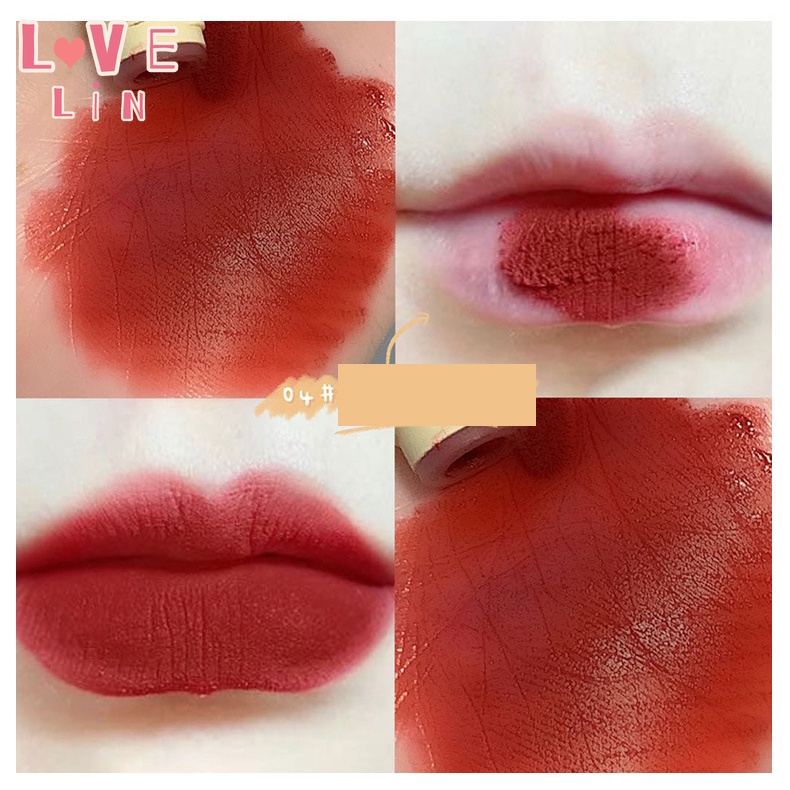 Set 5 Son Kem Lì Mịn Mượt Như Nhung Tông Màu Trắng Hình Miếng Phô Mai