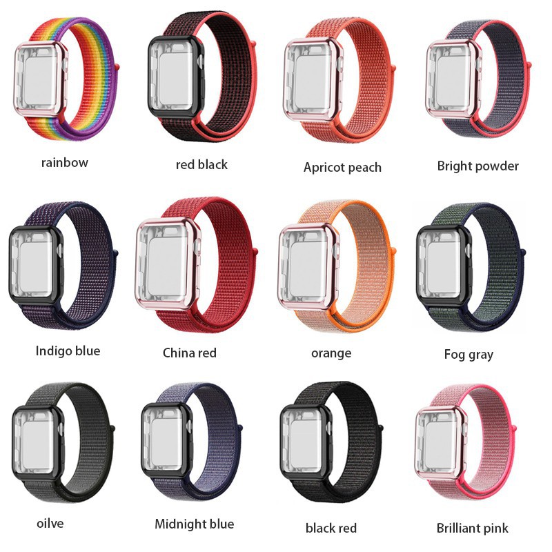 All-inclusive case + nylon strap Apple Watch iwatch strap 38mm /40mm 40mm/44mm series 6/SE/5/4/3/2/1