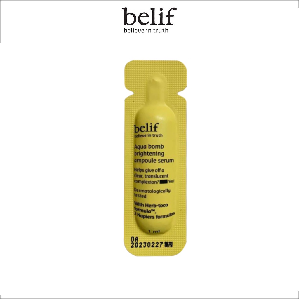 [HB Gift] Combo Sữa rửa mặt thảo dược Belif, 5 Gói Tinh chất dưỡng trắng da chống oxi hóa & Kem cấp ẩm tức thì dạng gel