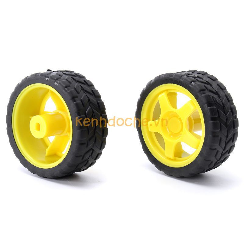 Bánh xe cao su giảm tốc TT 65mm bánh xe mô hình TT vàng