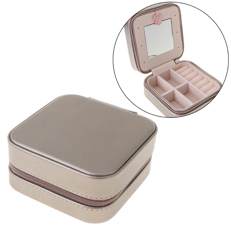 Hộp Đựng Trang Sức Bằng Da Có Khóa Kéo Tiện Dụng Cho Nữ
