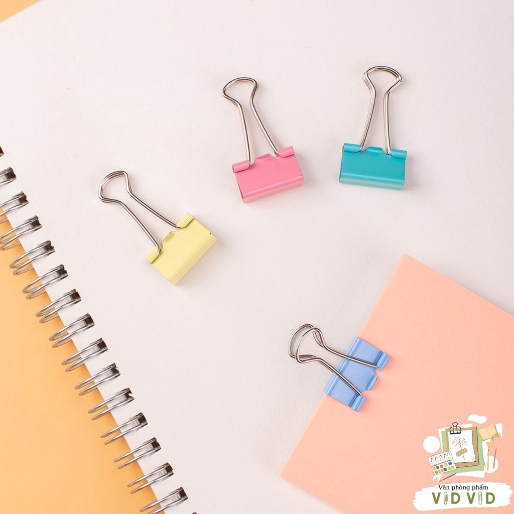 Kẹp giấy màu Binder Clips - Double Clip 15mm 19mm 25mm 32mm 41mm 51mm kẹp bướm màu.