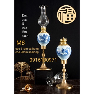 Đèn xanh bọc đồng sứ Bát Tràng