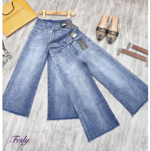 Quần Jeans Nữ 9 Tấc Ống Suông Lưng Cao [ Ảnh Thật]