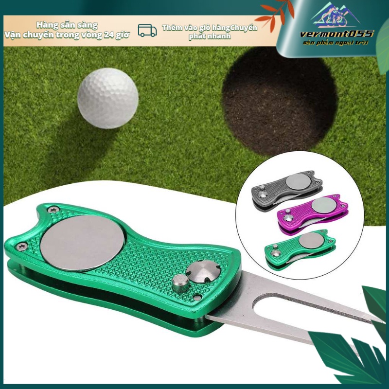 💯Hot Deals😁Stainless Steel Golf Pitchfork Foldable Divot Tool Switchblade Repair💖Spot Express💖Vermont055