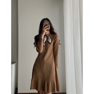 váy len kèm khăn lụa 3965