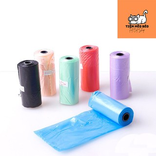 Bao rác cuộn nhỏ 1 cuộn 15 bao túi nilon hốt phân cho mèo chó