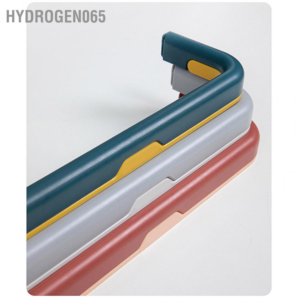 Hydrogen065 Towel Rack Double Layer Bar Folding Holder Shelf Hole Free Installation for Bathroom