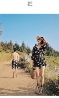 Set đồ bơi đôi hình hoa lan