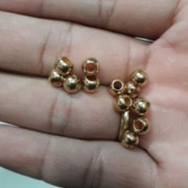 Hạt bi vàng 6mm ( lỗ lớn ) - 100gr [ 1kg = 430k ]