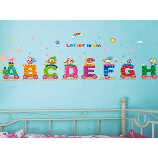 Decal trang trí phòng cho bé- đoàn tàu chữ cái