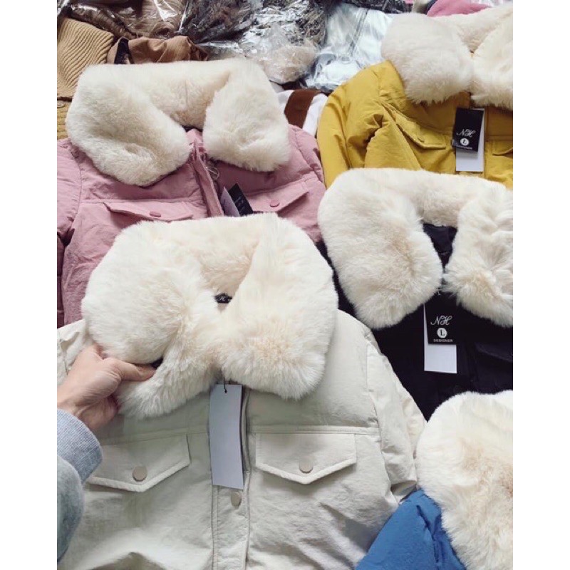 Áo phao cổ lông nắp túi | BigBuy360 - bigbuy360.vn