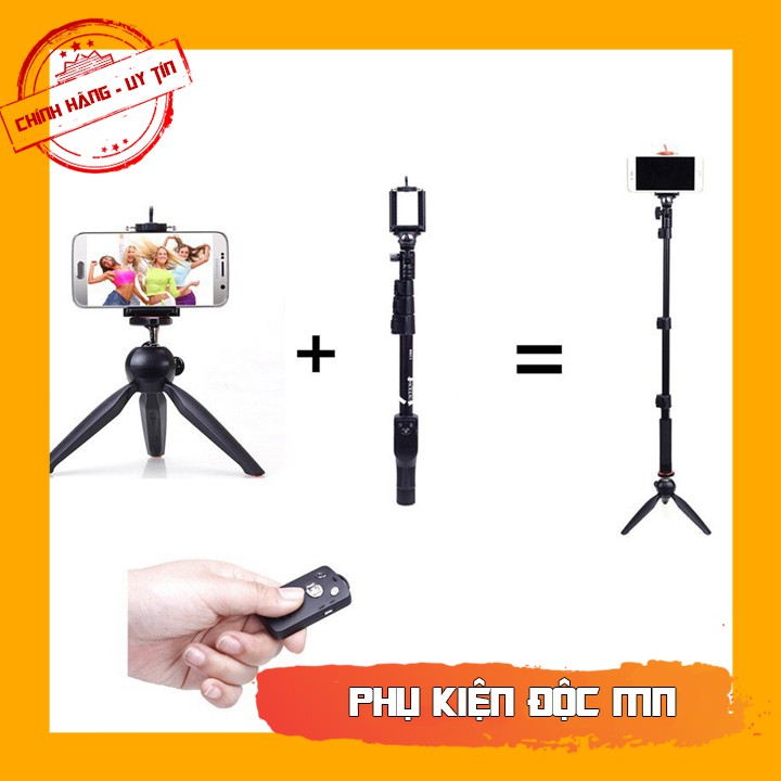 combo gậy chụp hình + 3 chân kèm remote yunteng 1288