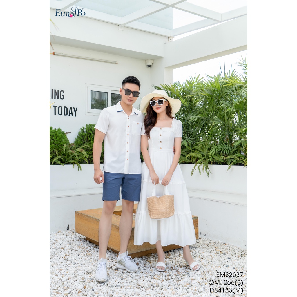 Áo sơ mi nam Emspo cổ bẻ, viền dây dệt, cài cúc SMS2637