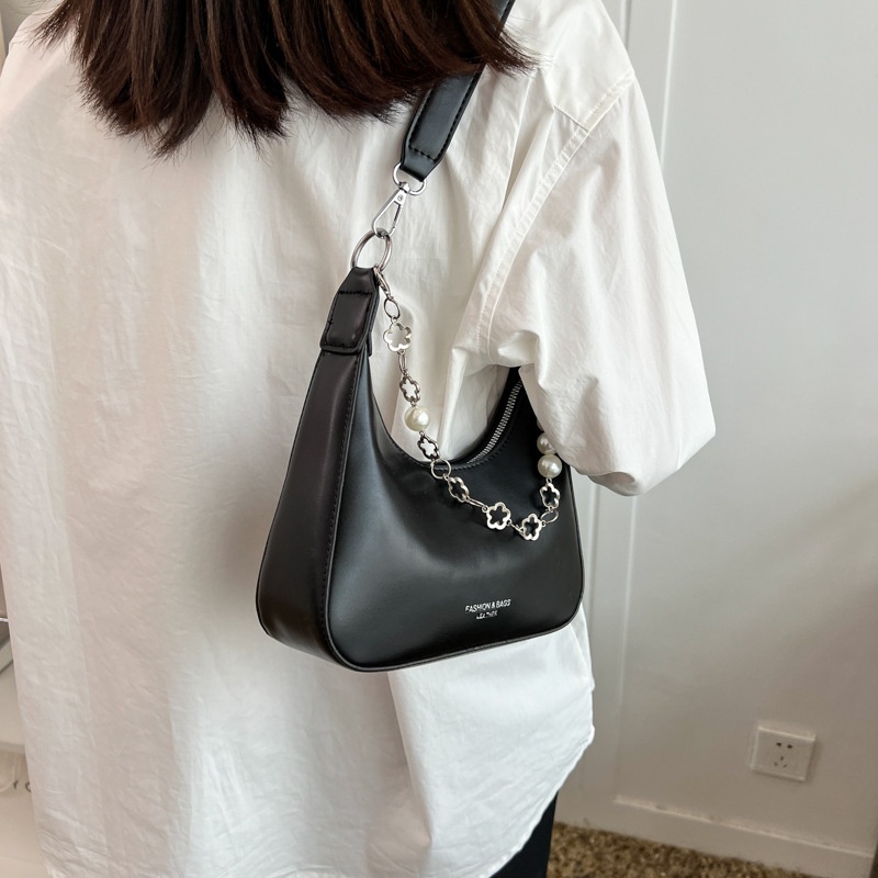 Túi Đeo JASMIN NOIR Chéo Da PU Hình Bán Nguyệt Xinh Xắn Cho Nữ