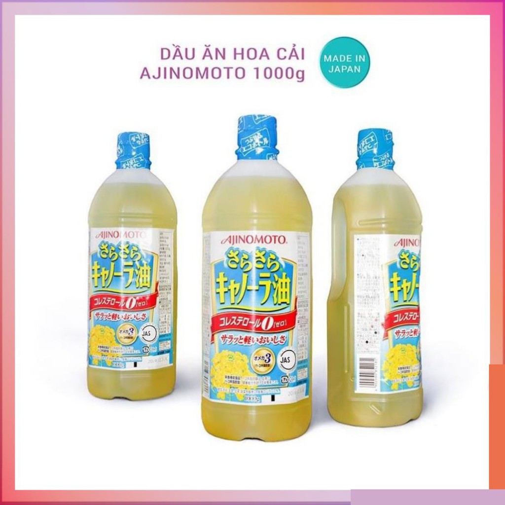 [Authentic_Hàng Nhật Nhập Khẩu] Dầu Hoa Cải AJINOMOTO Nội Địa Nhật Bản 1000ml