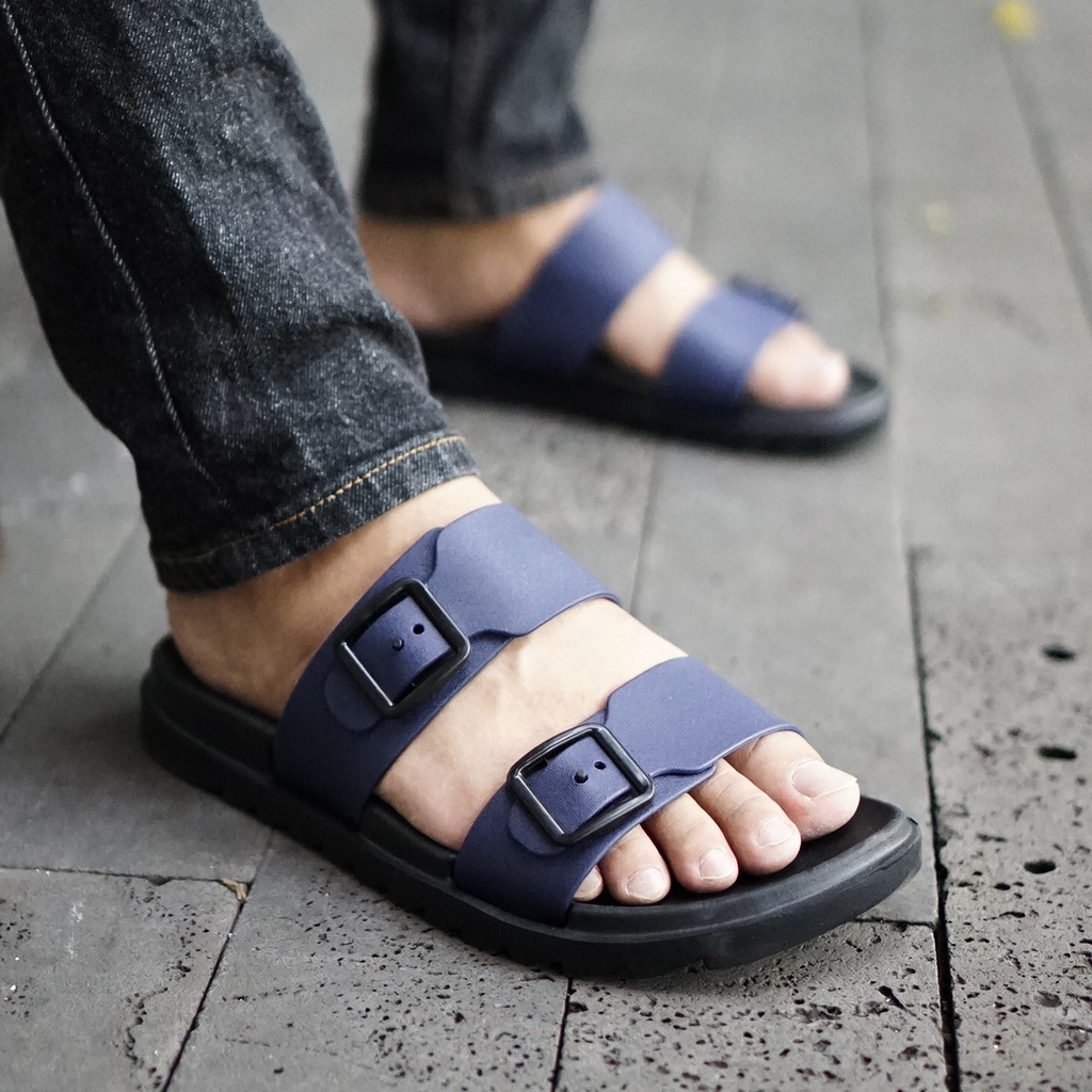 Dép Cao su nam BIRKEN STOCK quai ngang Đế SOFT FOAM siêu mềm nhẹ unisex CHỐNG THẤM MỒ HÔI chịu nước thương hiệu TONKIN