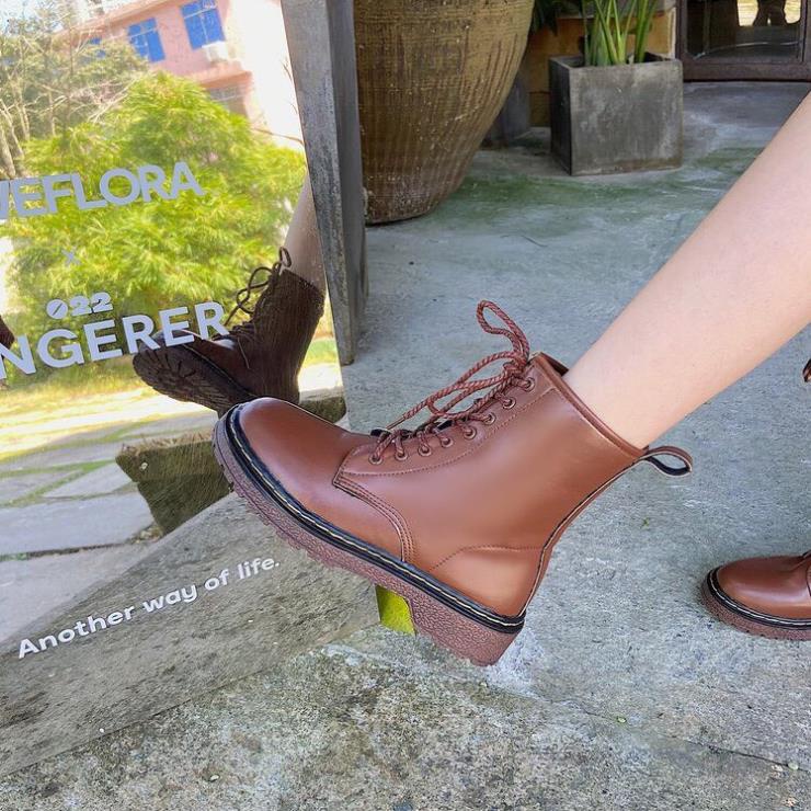 Giày Bốt Martin cao cổ đế bệt phong cách Hàn Quốc Ulzzang (Kèm ảnh thật+ hàng oder) ;'